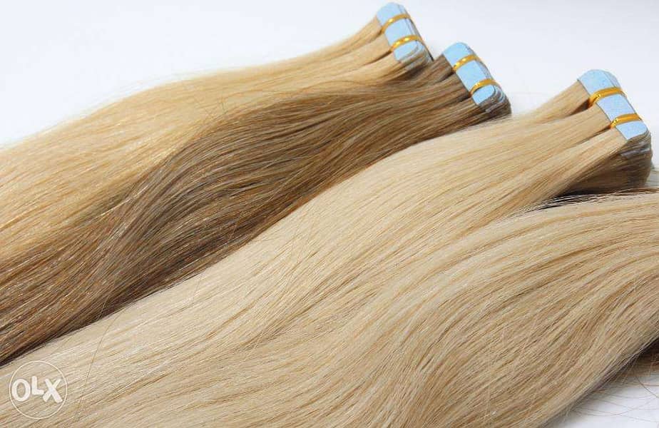 tape Hair extensions اكستنشن وتوصيلات شعر طبيعي لبناني 2