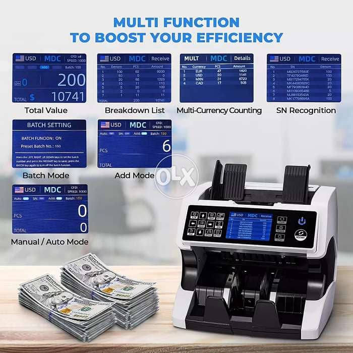 New Board Money counter and detector + printer high quality 2