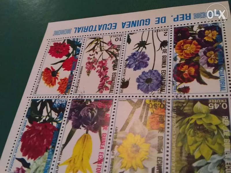 Equatorial flowers 16 different stamps block 1