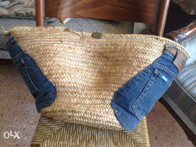 Hand bag bamboo & fabrics شنطه بامبو 4