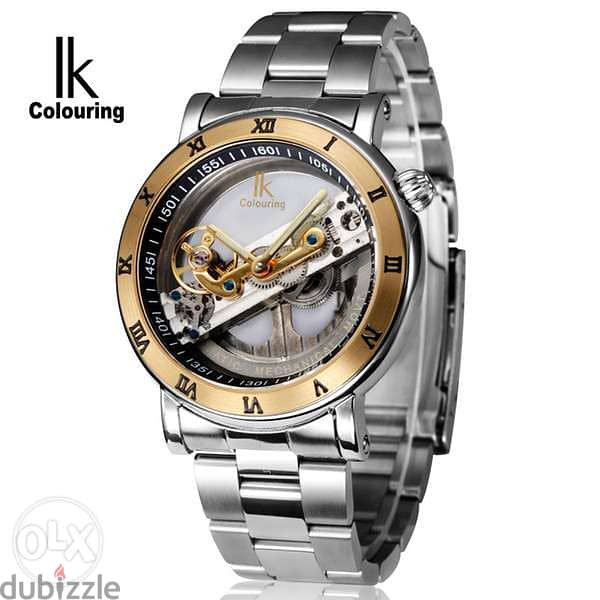 Luxury IK Mens Automatic Watch Sapphire Glass Silver Stainless Steel 1
