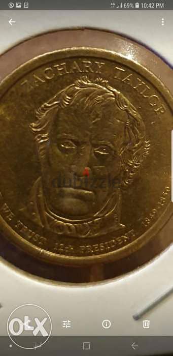 USA president Washington Jefferson Taylor. . . etcOne Dollar Coin 1