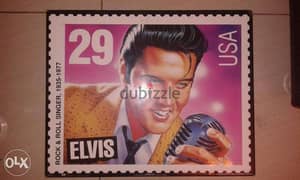 elvis presley stamp style wall photo 50*40cm on wooden plate