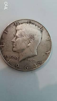 Kennedy Silver Half US Dollar year 1964 Diameter 30mm 12.5 gr Silver 0