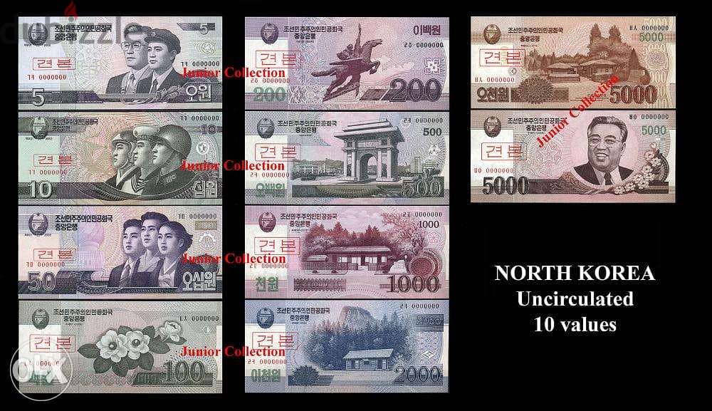 C. Banknotes - North Korea -10 Values 2