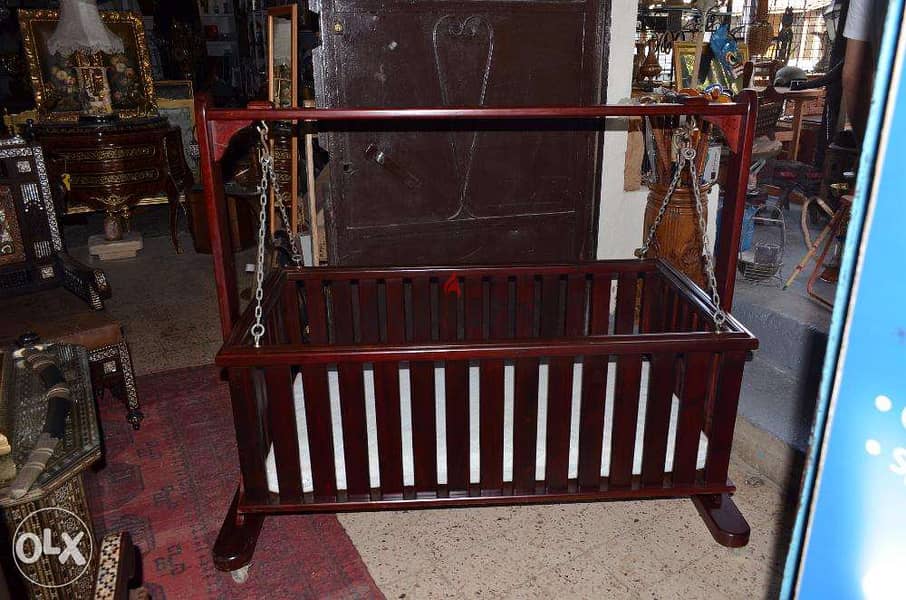 antique baby bed solid wood 2