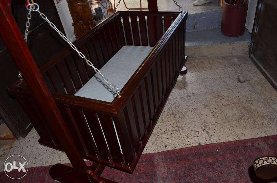antique baby bed solid wood 4