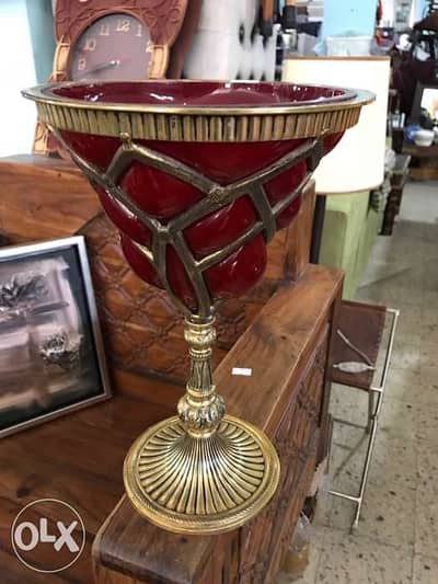 vase heavy copper with glass