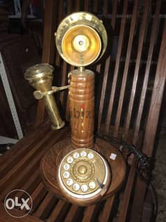 old solid wood phone