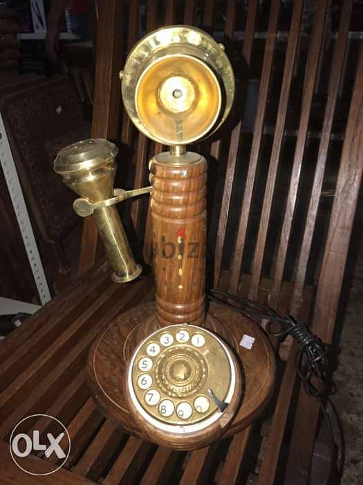 old solid wood phone 0