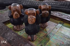 set solid wood monkeys