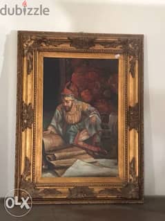solid wood frame with oil paint picture