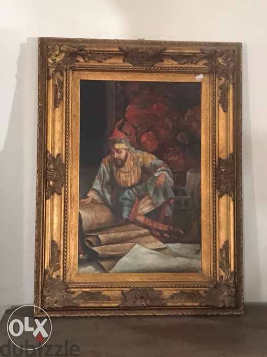 solid wood frame with oil paint picture 1