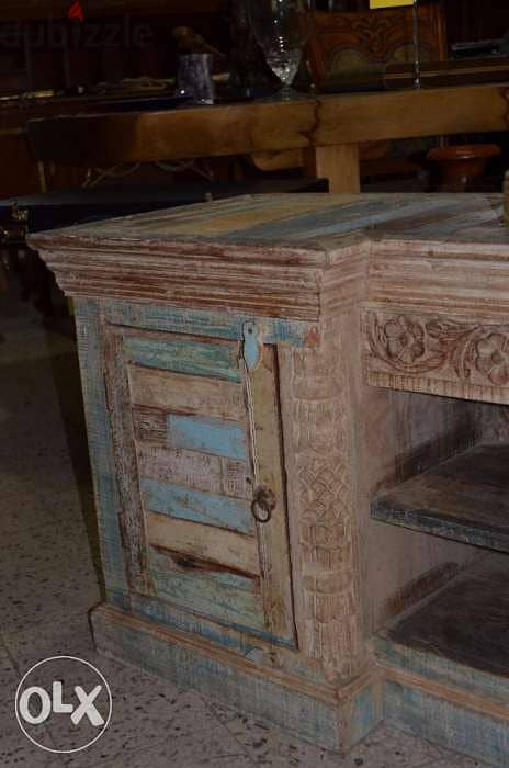 vintage tv table solid wood teak 1
