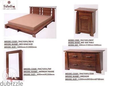 bedroom set solid wood teak