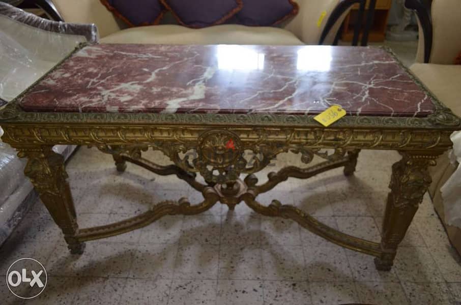 marble top with solid wood base 0