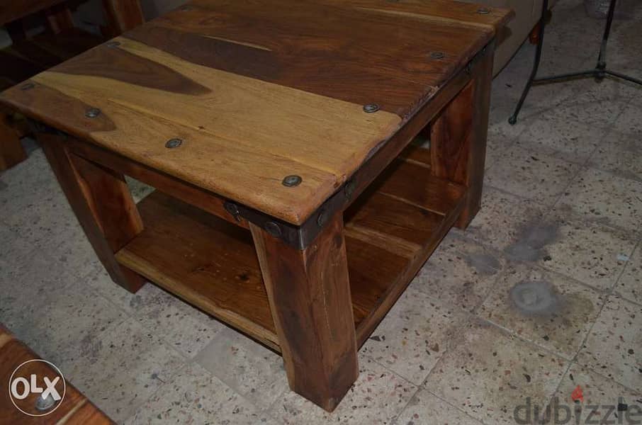 table set one big and 2 small solid wood teak 3