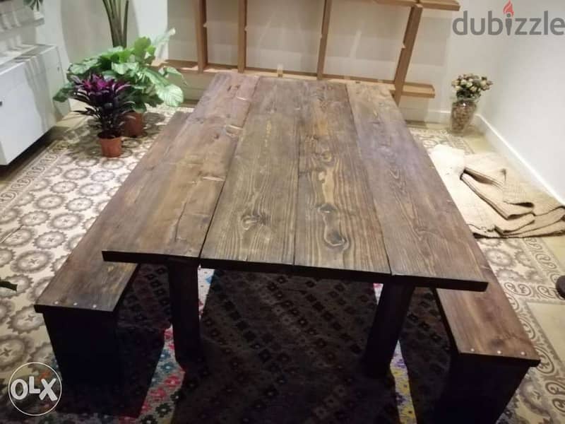 Table Wood 5cm Thikness handmade شغل يدوي طاولة خشب 1