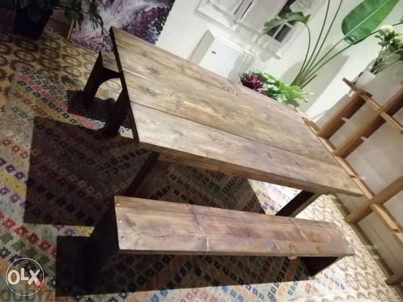 Table Wood 5cm Thikness handmade شغل يدوي طاولة خشب 2