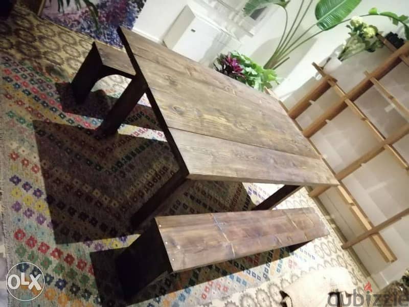 Table Wood 5cm Thikness handmade شغل يدوي طاولة خشب 3