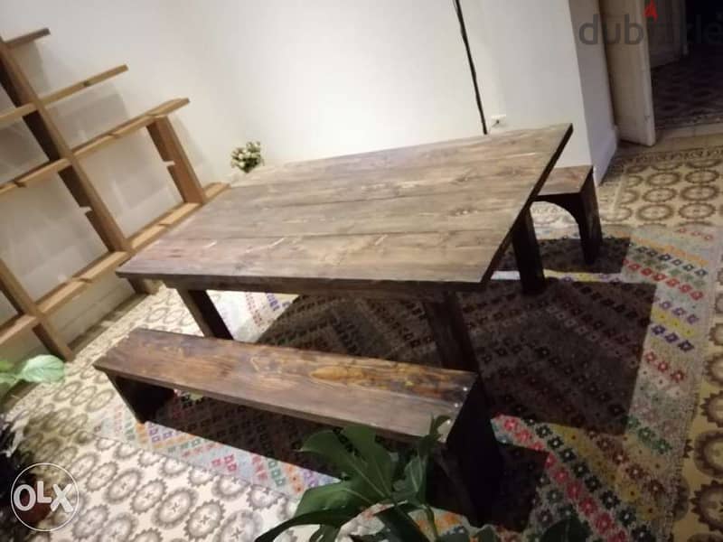 Table Wood 5cm Thikness handmade شغل يدوي طاولة خشب 5