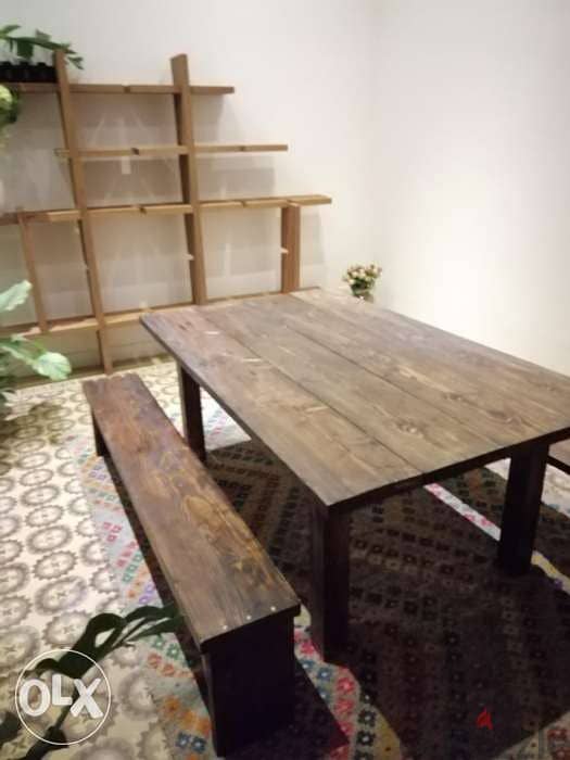 Table Wood 5cm Thikness handmade شغل يدوي طاولة خشب 6