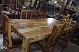 dining table teak with 6 chairs teak all solid wood 0
