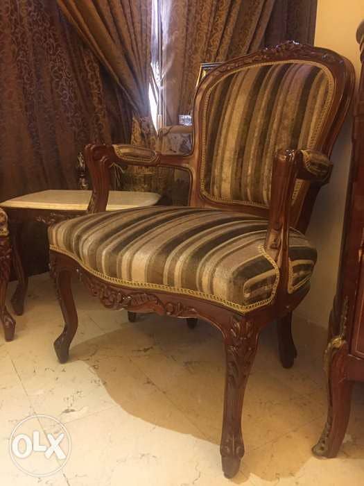 French Antique couch & chairs كراسي وكناباية انتيك فرنسي 1