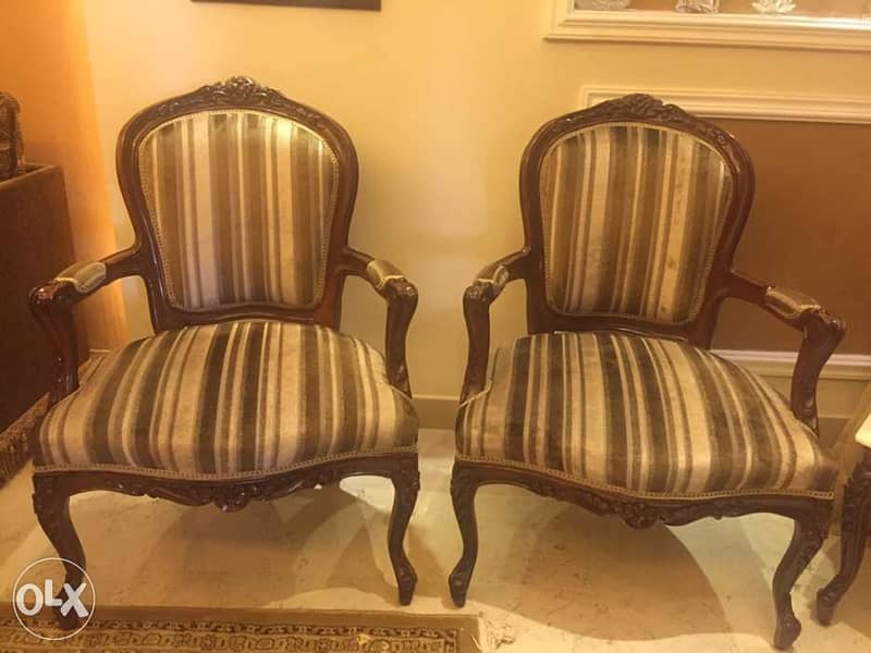 French Antique couch & chairs كراسي وكناباية انتيك فرنسي 3