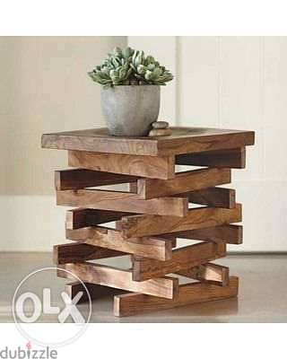 Wood Creative plant coffee table طاولة خشب جديدة 0