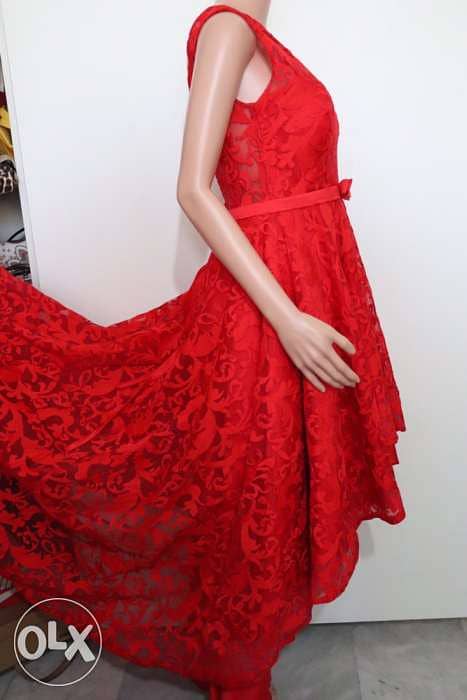 evening dress red short and tall 0