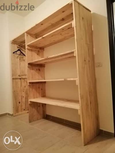 Wood rustic style closet 220x190 خرانة حيط ستايل اوروبي