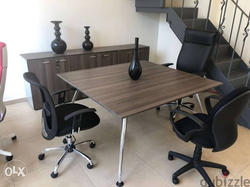 Meeting table Italian made with 2 low cabinets 1