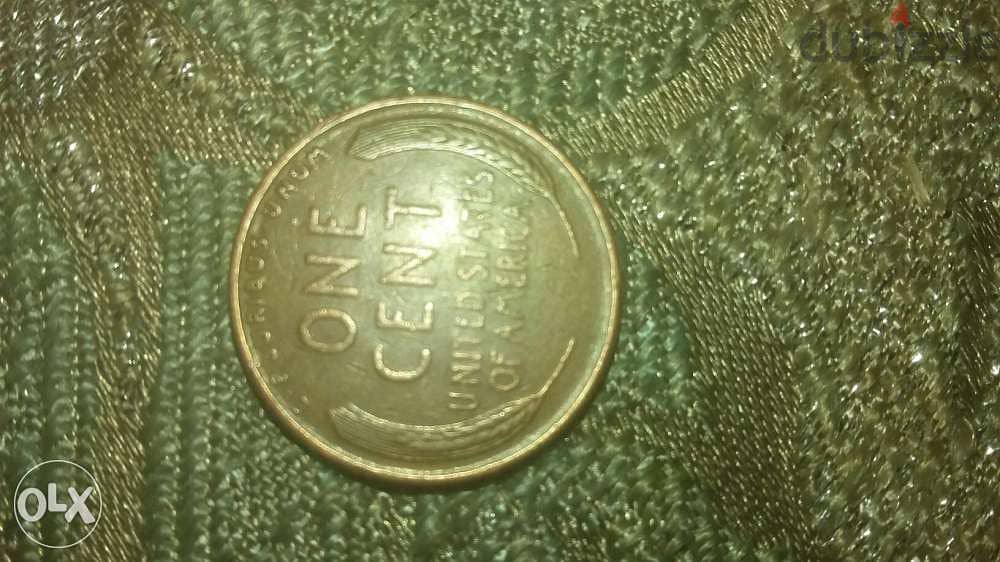 USA Bronze Coin One Wheat Cent year 1944 1