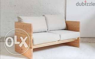 Sofa rustic style Handmade wood صوفا خشب شغل يدوي 1