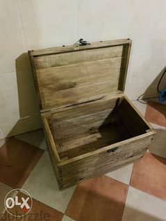 Vintage wood box 60x40 صندوق خشب شغل يدوي 0