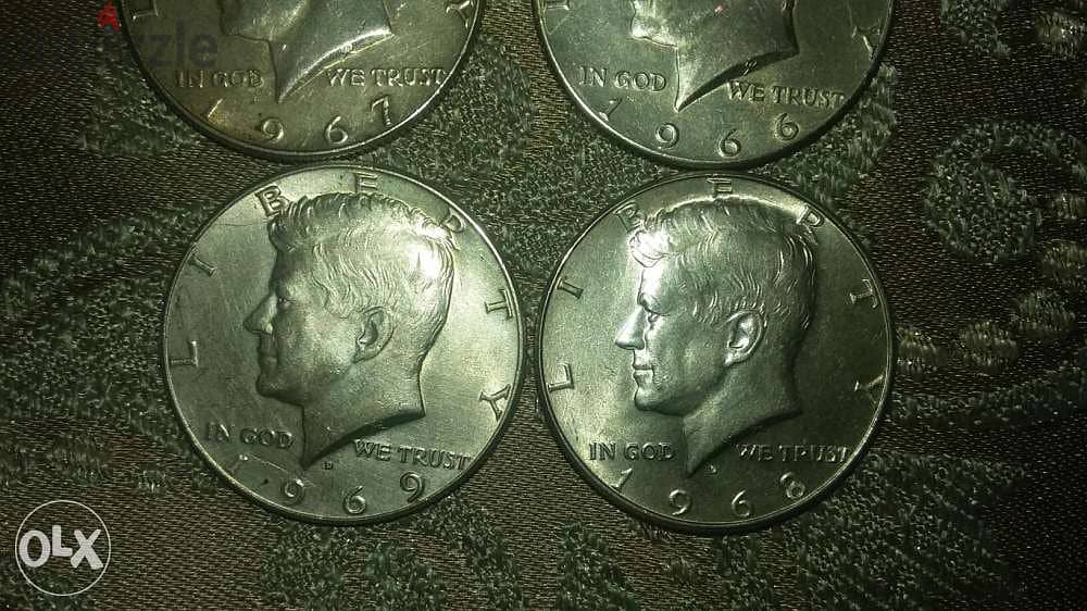 USA 6 Set Memorial Silver Half Dollars Jhon Kennedy fromn1964 to 1969 1