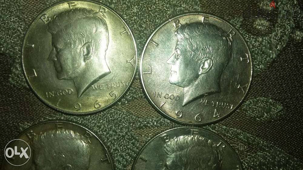 USA 6 Set Memorial Silver Half Dollars Jhon Kennedy fromn1964 to 1969 2