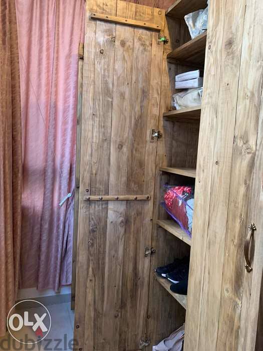 Rustic vintage wood large closet خزانة حيط خشب شغل يدوي 1