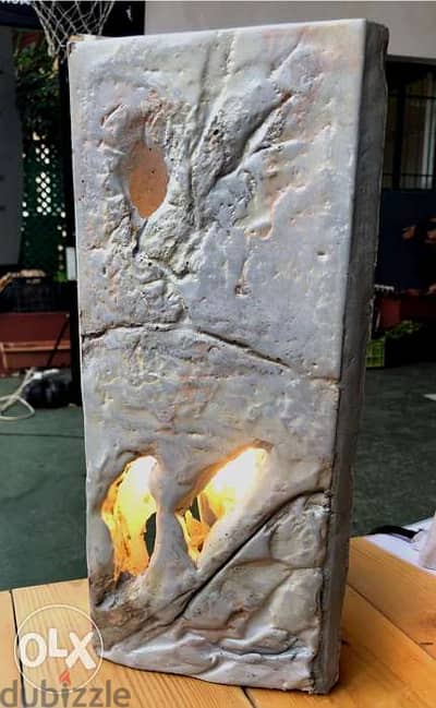 Large concrete Rocky Lamp