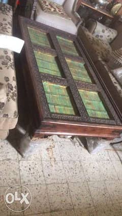 solid wood antique teak door table 0