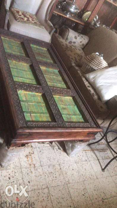 solid wood antique teak door table 1