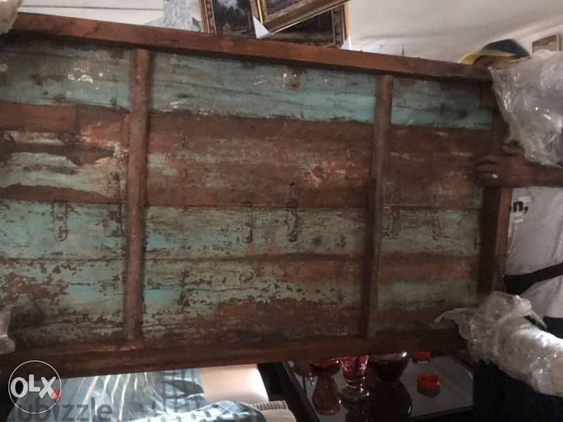 solid wood antique teak door table 4