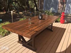 Big wood table vintage style طاولة سفرة خشب كبيرة