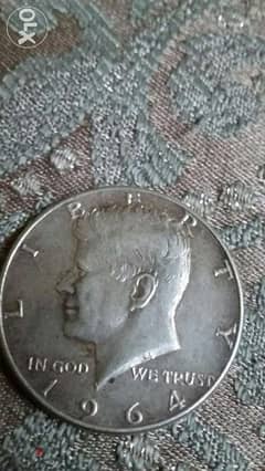 USA Half Silver Dollar Memorial of President Kennedy 1st mintyear 1964 0