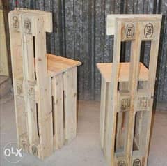 Pallets Creative chair wood long كرسي خشب طويل بار