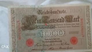 German Banknote Duetch ReichNote year 1910عملة ورقية المانية الرايخ 0