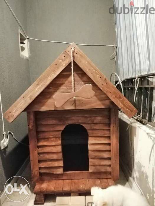 Big dog house wood vintage style بيت خشب كبير كلب 1