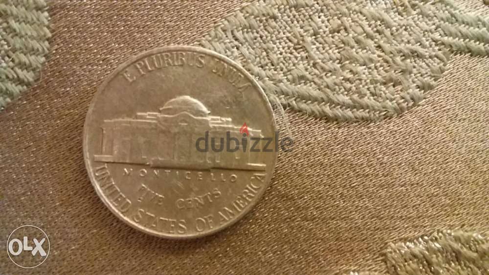 USA Five Cents Coin Nickel o Presidnt Jefferson Coin year1947 1