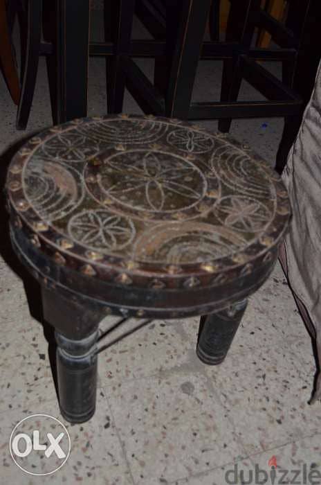 old table solid wood with copper 3